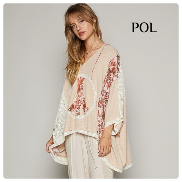 POL Tops - $45 start 167 LAST ONE ⬇️POL hooded lace peace top